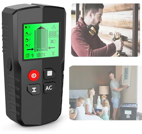 JOSBY Detector de Bordes centrales de Vigas, escáner de Pared con buscador de Vigas, escáner de Pared con Chip de Sensor Inteligente y Alarma de Audio, 5 Modos de escaneo y tasa de precisión del 99%