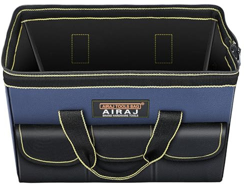 AIRAJ 16 Werkzeugtasche mit Weichem Boden, 600D Multi-Pocket Werkzeugtasche mit 1 Innentasche und 5 Außentaschen, Heavy Duty Werkzeugtasche für Elektriker Reparaturwerkstatt