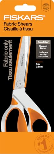 Fiskars RazorEdge Fabric Scissors - 9 Heavy Duty Fabric Shears with SoftGrip Ergonomic Handle, Premier Grade Stainless Steel Blades