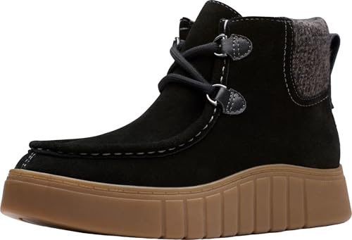Clarks Women's Mykah Izzy Ankle Boot, Black Suede, 7