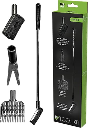 Superfish BioArt Kit d'Outils 4-en-1, Nettoyeur de Verre, Essuyeur d'Humidité, Râteau à Gravier, Pince à Plantes