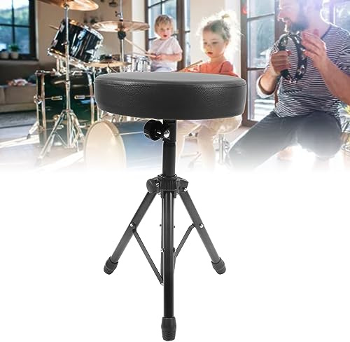 SustVita Taburete de Tambor Ajustable con Asiento Giratorio para percusión y Uso en Estudio, Ofrece posicionamiento Flexible, cómodo Asiento de Tambor Acolchado con Esponja