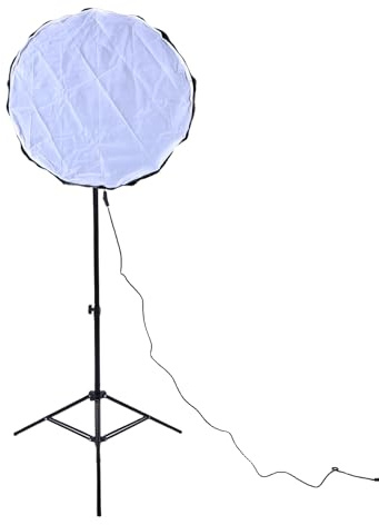 Tomvorks 85W Energisparlampa, 3-färgs Justerbar Fotoljus med 60 Cm Softbox, 2,1 M Stativ för Livestreaming, Porträttfotografering, Inomhusfotoljussats (#1)