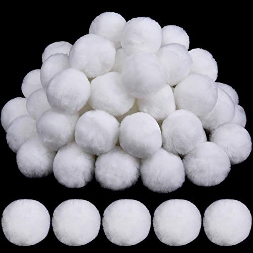 Palle di Piuma Bianche in Acrilico - Set da 50 Palle da 2 Pollici per Decorazioni Natalizie e Feste