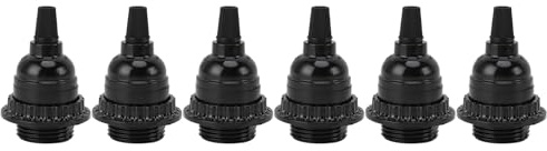 Ejoyous Portalampada E26 Certificato UL, Portalampada E26 Vintage in Bachelite 6 Set Anello Filettato Resistente Al Calore da 110 a 240 V per Lampade da Tavolo Lampade a Sospensione Riparazione