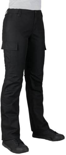 LAPG Women's Gear Stretch Tactical Pants, Low Rise, Slim Fit, 7-Pocket Durable Flex Cargo Outdoor, Hiking & Work Pants, Black, 6 Regular