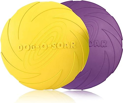 PETCUTE Hund Frisbee hund flygande skiva interaktiv leksak för hundar träning frisbee 2 delar ø 15 cm