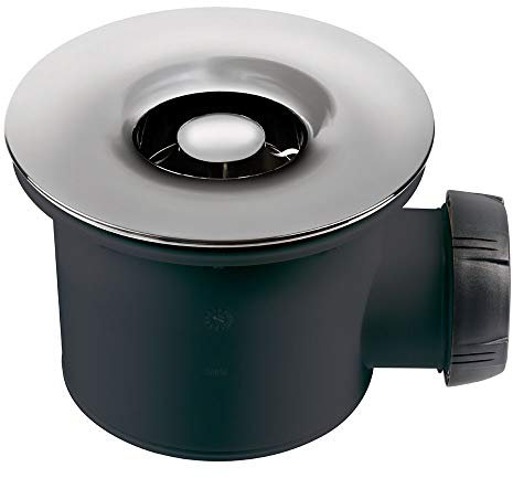 Wirquin 34060401 Duschhaube mit Turbillon, Durchmesser 90 mm, ABS-Kunststoff, verchromt, Grau