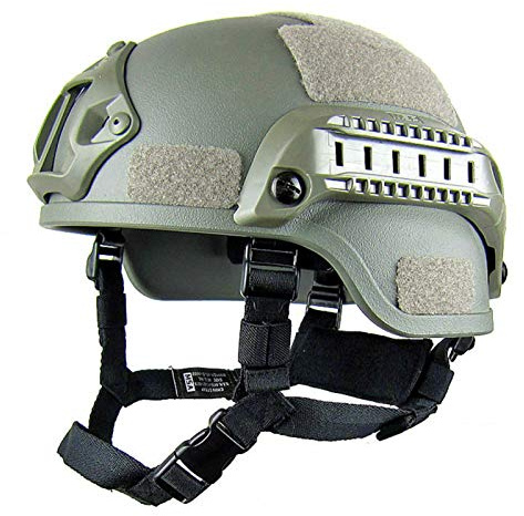 Casco de protección Airsoft, casco táctico militar versión MICH 2001 | Protección de cabeza unisex Airsoft Gear Paintball con soporte NVG y guías laterales para juegos CS al aire libre