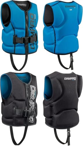 Camaro Comp Vest Gilet de protection réversible en néoprène pour enfant Jusqu'à 14 ans Noir/bleu