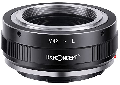 K&F CONCEPT -Adaptador de Enfoque Manual, Compatible con Lentes Objetivos de M42 Mount y Cuerpos de Cámara Leica L Mount, Anillo Adaptador Manual Lens