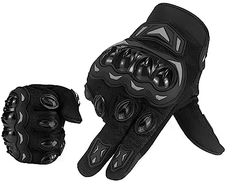 Handschuhe Motorrad, Motorradhandschuhe mit Knöchelprotektor und Touchscreen,Atmungsaktive Sport Handschuhe für Herren und Damen,für Motocross,Klettern,Wandern,Roller,Jagd(XXL)