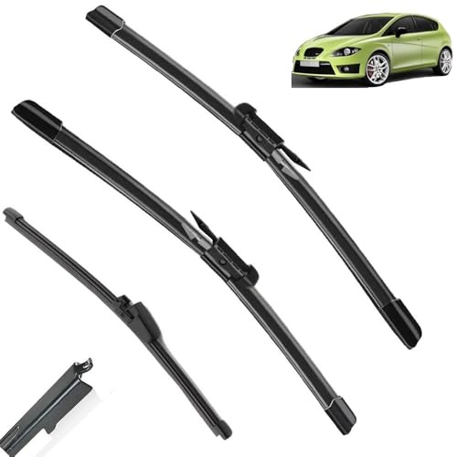 Limpiaparabrisas Delantero Trasero Compatible con Seat Leon Typ 1P Hatchback 2009-2012 Parabrisas Ventana 26+26+11