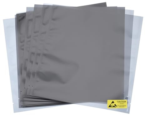 sourcing map 20Pcs Anti Static Bags ESD Shielding Bag Flat Open Top Anti Static Bag for Electronic Devices 8x9 Inch(205x225mmm)