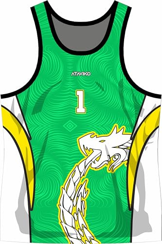 Ataviko Canotta Dragon Colori, Gym Palestra, Beach Volley Mare, Sport Estivi (IT, Testo, M, Regular, Regular, Standard, Verde)