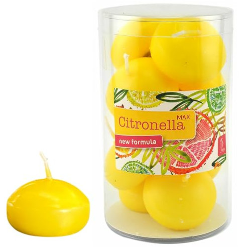 Benza Candele galleggianti citronella gialle Ø 45 x 30 mm - 20 pezzi