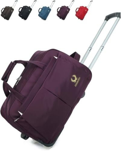 Valigie da Viaggio Tote Tote Morbide con Ruote, Borsone Impermeabile A Rotelle, Bagaglio A Mano da Lavoro con Ruote, Borse per Il Fine Settimana Durante La Notte, Brown