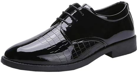 Hixingo Zapatos de Vestir Hombre Sin Cordones, Zapatos de Cuero Modernos Zapatillas Vestir Hombre Verano Suela de Goma para Negocios, Oficina, Trabajo, Bodas (3303# Negro,43)