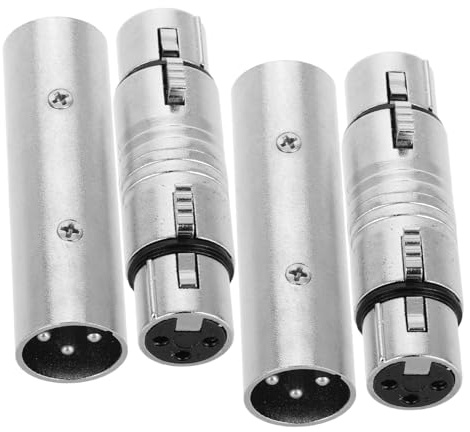 DOITOOL 4 pièces Kit d'adaptateurs XLR en métal Robuste mâle à mâle et Femelle à Femelle changeur de Genre pour câbles Microphone Compatible mixeur et amplificateur Connexion Facile