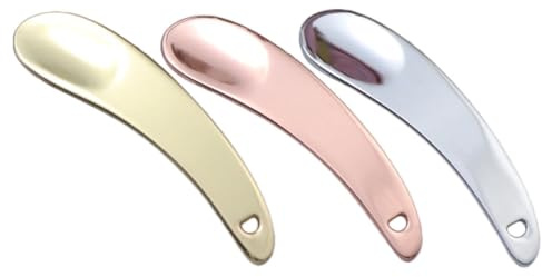 Toyvian 3 Cucharas de Metal de Aleación de Zinc para Mascarilla Facial y Contorno de Ojos, Duraderas y Portátiles para Aplicar Productos de Cuidado Facial