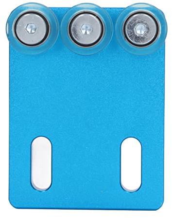 Horett Smal Plattstyrning Hjulplatta Matningsrulle Extra Matningshjul Bander Hjälphjul PU Aluminium Spaltfäste Stabil Matning med Skruvar Muttrar Packningar för Bandmaskin (3 rullar 6,5 cm)