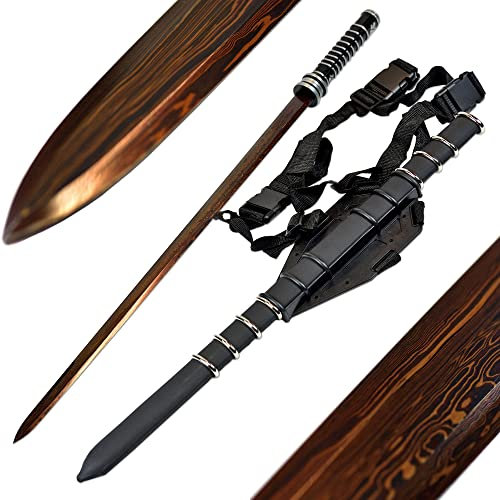 Swords and more Gefaltetes Blade Schwert mit Scheide - handgeschmiedet Blutdamast Edition, Blade Schwert Daywalker, Metall Schwert mit Schwerthalter Rücken 85,5 cm, Schwerter scharf echt, Vampirjäger