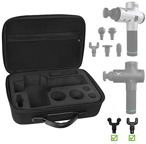 Funda de Transporte para Hyperice Hypervolt/Hypervolt Plus 5 Ranuras de fijación, Bolsa de Almacenamiento portátil, Impermeable, antigolpes, Carcasa rígida para Dispositivo de Masaje Hypervolt (Solo