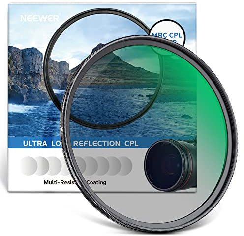 NEEWER 77mm Polarisationsfilter(Polfilter),CPL Filter mit 30 lagiger Mehrschicht Polarisationsfolie,Blendung reduzieren/Kontrast verbessern/Ultra dünn/Reflexion reduziert/HD optisch Glas