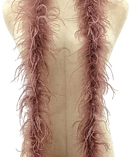 BYNYXI Federboa, 200cm Flauschige Marabu Federboa zum Basteln Natürliche Straußenfeder Schal Feder Boa Weiß Feder Schal Federstola für Damen Kinder Karneval Fasching Stola Kostüm Mottoparty
