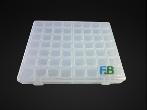 F4B Scatola Organizer con 56 Contenitori per Diamond Painting | Scatola per Ordinare | Accessori Diamond Painting | Contenitore Porta Perline | Inclusi Adesivi Etichetta