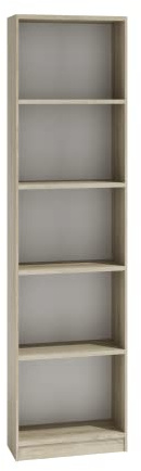 CDF Scaffale Libreria con Ripiani Organizzatore Scomparti Aperti per Libri Documenti Decorazioni Sala da Pranzo Ufficio Soggiorno Studio Camera da Letto Alto Moderno Verticale - Rovere Sonoma 40 cm