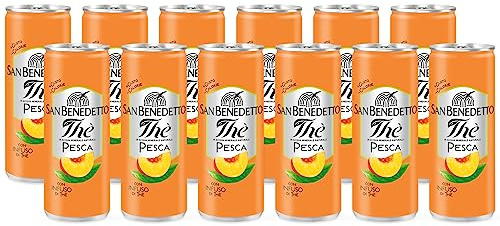 12X San Benedetto The al gusto di Pesca con Infuso di Thè Lattina 330ml [12 Lattine] - Drink Summer 2023