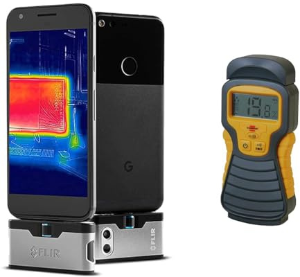 FLIR One Gen 3 - Android (USB-C) - Thermal Camera for Smart Phones & Brennenstuhl Détecteur d'humidité MD à Pile (arrêt Automatique après 3min d'utilisation) Gris sans Batterie