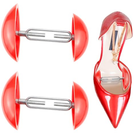 LNQ LUNIQI 1 paire d'embauchoirs réglables rouges - Extenseurs de chaussures extra solides - Tendeurs de chaussures réglables - Mini extenseurs de chaussures pour chaussures en cuir - Bottes à talons