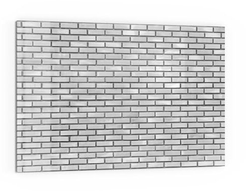 DEQORI Küchenrückwand Glas | Motiv Weißes Ziegelwerk | 60x40 cm cm | Bad- oder Herd-Rückwand | Herdblende Spritzschutz für Küche & Badezimmer | Moderne Deko für Fliesenspiegel