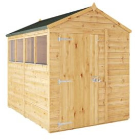 WALTONS | 8ft x 6ft Premium Shiplap Apex | Modular Wooden Garden Storage Shed | 8x6 | 2.4m x 1.8m | Tongue and Groove | Felt Included | 10 Year Guarantee