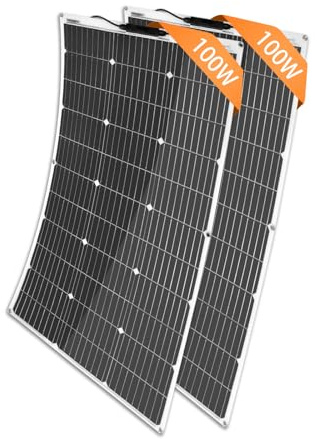 2 st 100 Watt Solpanel Flexibel 18V Monokristallin Solcellsmodu Solar laddare solsystem med laddkabel för husbil Båt 12V Batterier