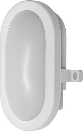 OSRAM Aplique de pared LED 6W Bulkhead, 4000K, 420 lm, IP54, IK06, a prueba de golpes, carcasa de policarbonato blanco, ángulo de haz 120°, para sótanos y garajes