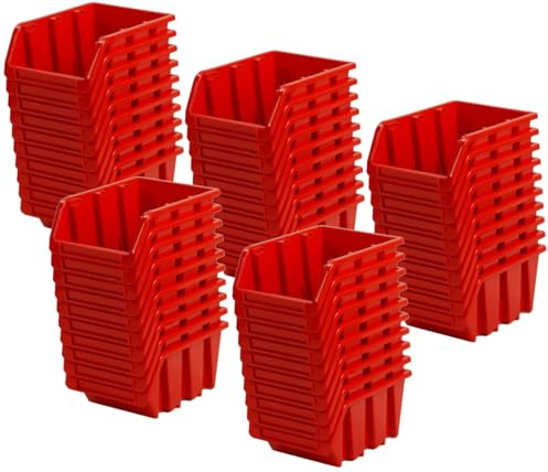 FEINZ 50x Contenitore a bocca di lupo 155x100x80 mm - soluzione robusta e modulare per officina e magazzino - plastica resistente a sostanze chimiche per organizzazione efficiente
