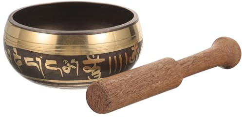 Homoyoyo Cuenco Budista Alivio del Estrés de Cobre para Meditación Varios estilos con Mazo de Madera, Juego de Cuencos Sonoros y Relajación en Mindfulness para Yoga