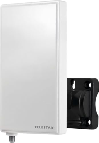 TELESTAR ANTENNA 3 LTE aktiv antenn DVB-T2 (för inomhus- och utomhusbruk, kompatibel DVB-T2, DAB+, FM, Full HD, LTE-filter, 28 dB förstärkning) – vit