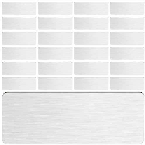 DOITOOL 35 Pièces Étiquettes Nominatives en Plastique Pvc Argenté avec Épingle et Clip, Plaques Rectangulaires à Bords Arrondis pour Identification Rapide et Réutilisable en Milieu