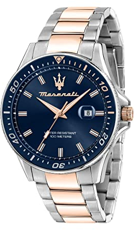 Maserati Orologio da uomo, Collezione Sfida, in Acciaio, PVD Oro rosa, con cinturino in Acciaio inossidabile - R8853140003