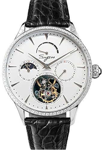 SU8007SWD2 Tourbillon Master Seagull ST8007 Movimiento Sapphire Crystal Reloj mecánico de los hombres 1963