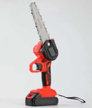 Motosierra portátil sin cable de 6 pulgadas mini motosierra con 2 baterías 2 cadenas para corte de árbol de madera