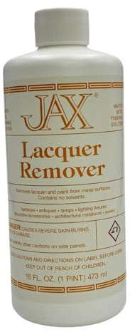 JAX Lacquer Remover - Metal Finishing Solution - Removes Lacquer and Paint from Metal Surfaces - Pint