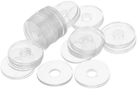 FELTECHELECTR 50 Stück Transparente Dichtung Kleine Unterlegscheiben Flache Dichtung Ersatz Duschtürgriff Unterlegscheiben Flache Dichtungen Runde Flache Unterlegscheiben Klare