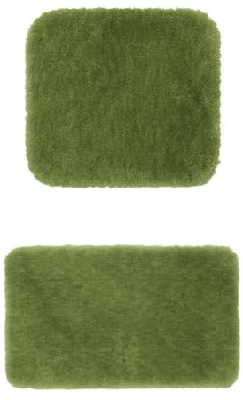 Gözze Badteppich Deluxe 2er Set, 50x45 cm + 60x100 cm, Farbe: dunkelgrün