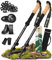 Pinuquest Wanderstöcke Teleskop Aluminium (260g) - Für 95-200 cm Körpergröße, Trekkingstöcke mit ergonomischem Kork Griff & 4 Aufsätzen für jedes Gelände, Nordic Walking Stöcke Damen/Herren, schwarz