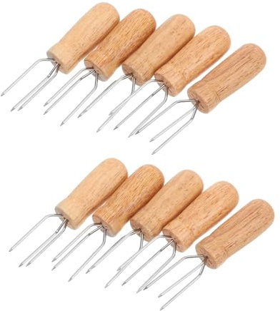 KITANDOVE 10st Gegrillte Maisnadeln Maisröstnadeln Maishalter Aus Holz BBQ-maishalter Mais Grillen Maisgabeln Maisspieße Für Maiskolben Grillspießhalter Grillmaishalter Light Brown Hölzern